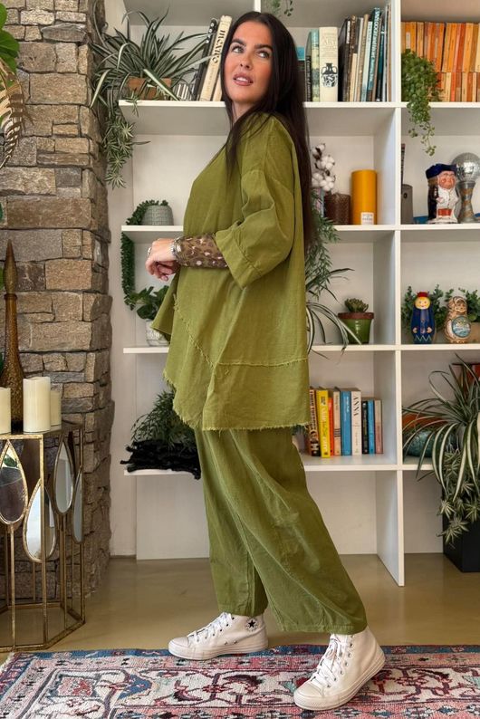 Lock Needlecord Panel Dip Side Top Olive